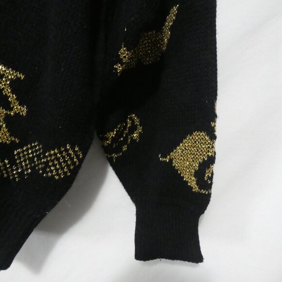 Made In Korea | size 42 | Black Sweater With Gold Front and Back Design | GUC - Picture 8 of 14